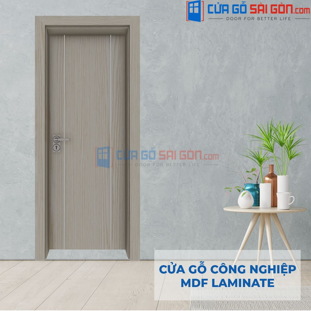 Mẫu cửa chống ồn phòng ngủ - Cửa chống ồn Gỗ HDF Laminate P1R2a1s-CGSG