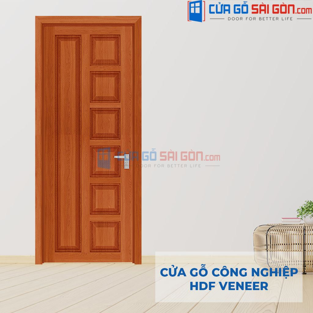 Mẫu cửa gỗ giá rẻ - Cửa Gỗ Công Nghiệp 6B sapele-CGSG